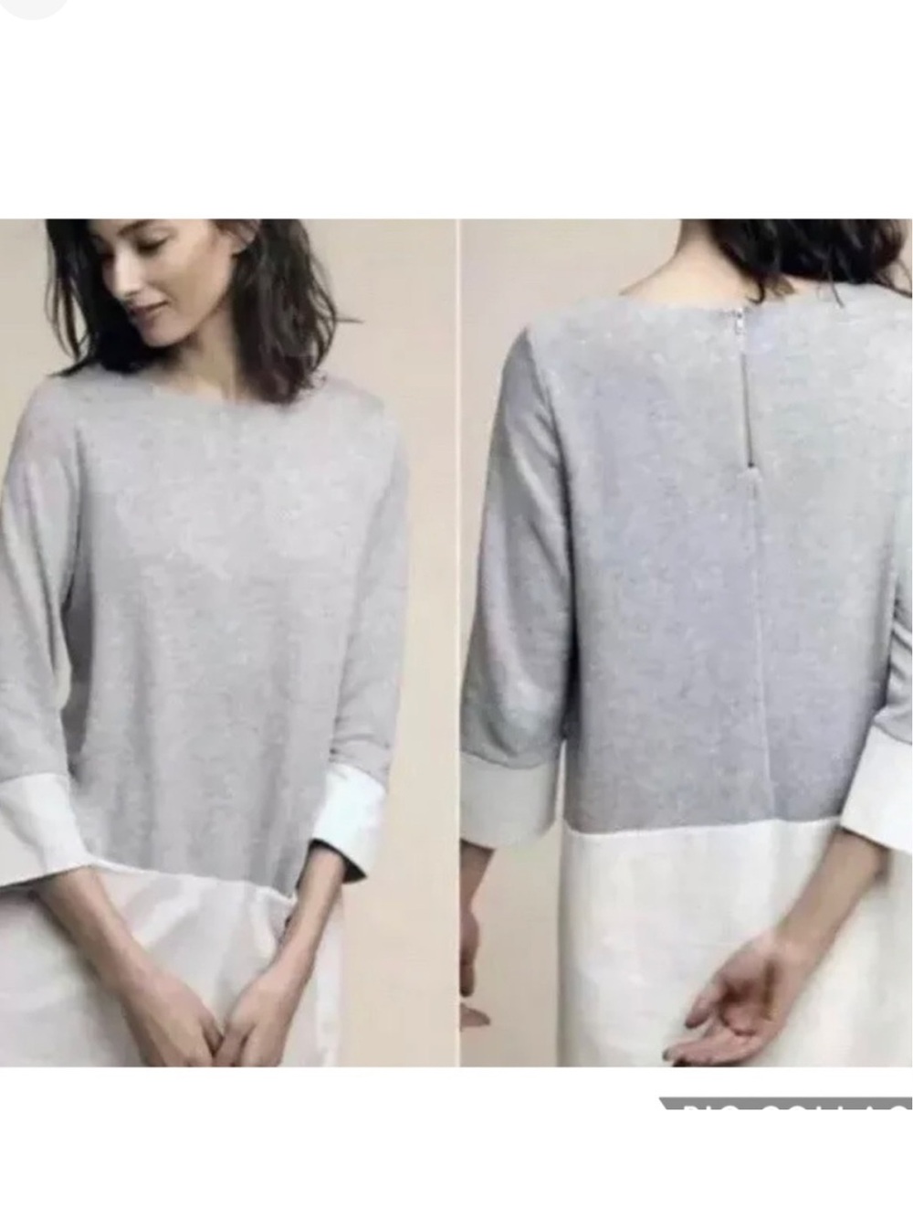 Lili’s Closet French Terry Two-Tone Gray Colorblock Shift Dress
